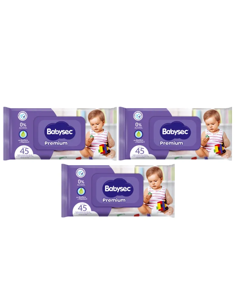 Babysec Toallas Húmedas Superior 3 x 45 unid