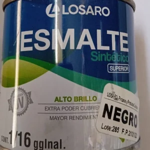 ESMALTE SINTETICO NEGRO 1/16 GALON "LOSARO" con Certificación CE