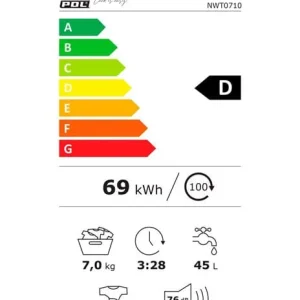 Lavadora carga frontal Actual Pol NWT0710 7Kg 1000 rpm D Blanco