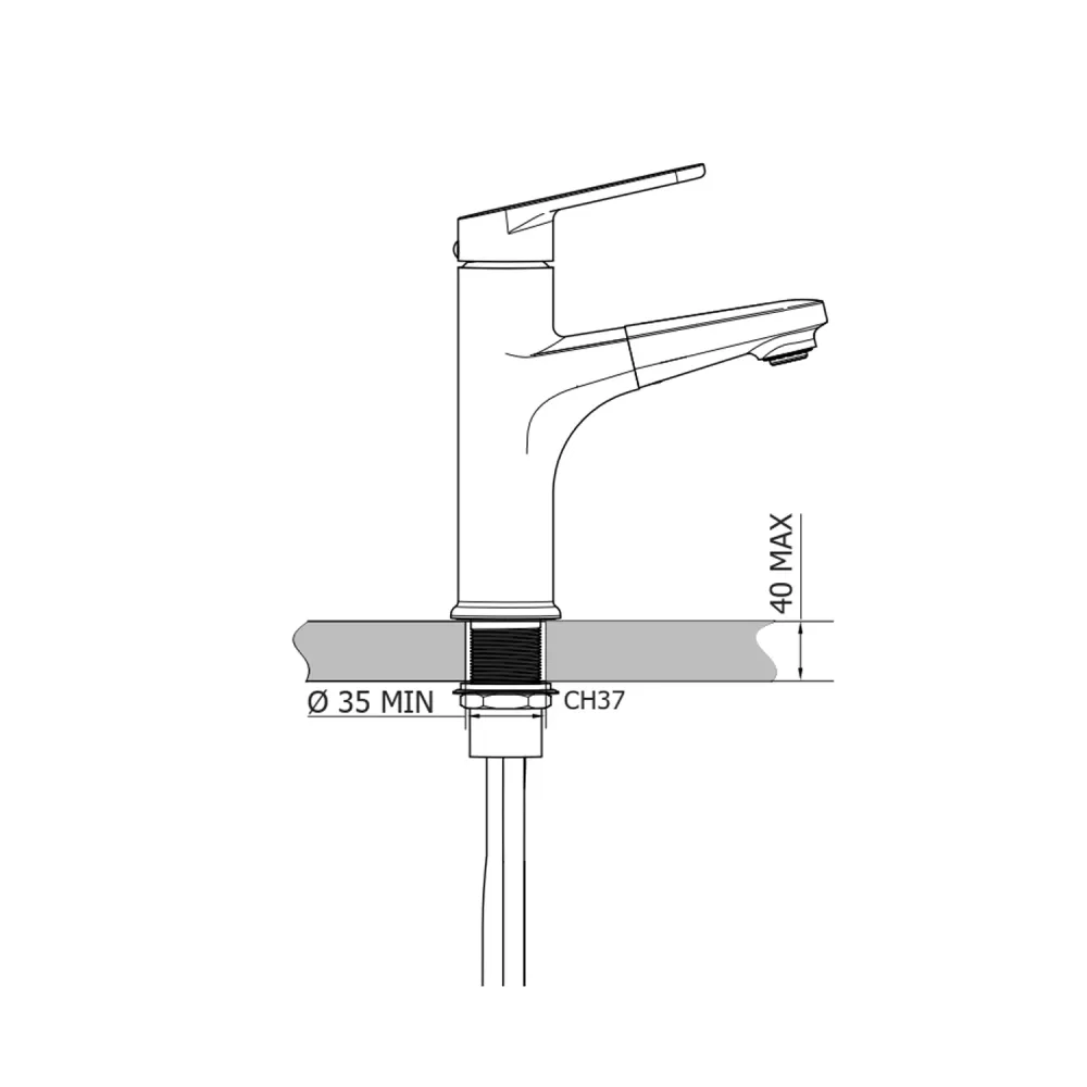Miscelatore lavabo estraibile Paffoni serie Menta - Cromato