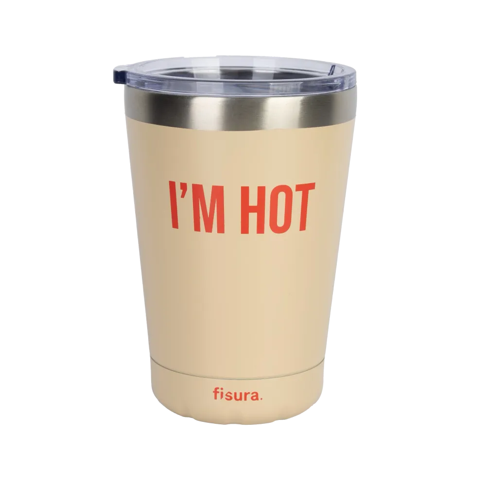 Vaso termo “I’m hot” beis