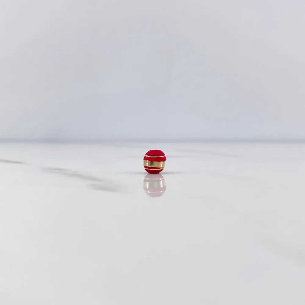 Bola Neoro 3 Rayas 0.12gr / 6mm Rojo Oro Amarillo 18K &