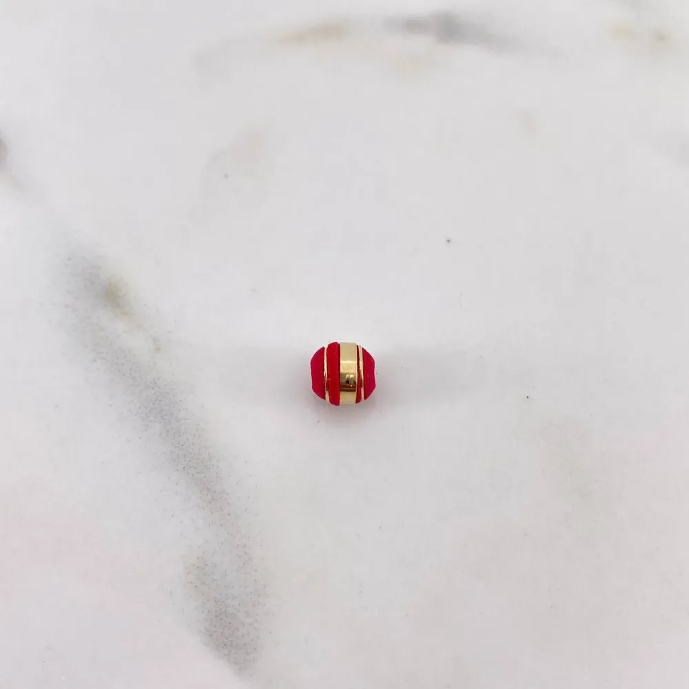 Bola Neoro 3 Rayas 0.12gr / 6mm Rojo Oro Amarillo 18K &