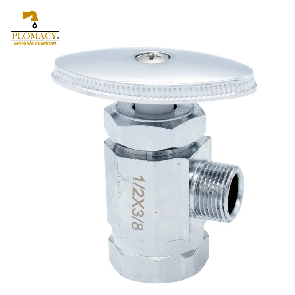 Valvula de Control Angular 1/2" X 3/8" 100% Laton Plomacy (VCA10)