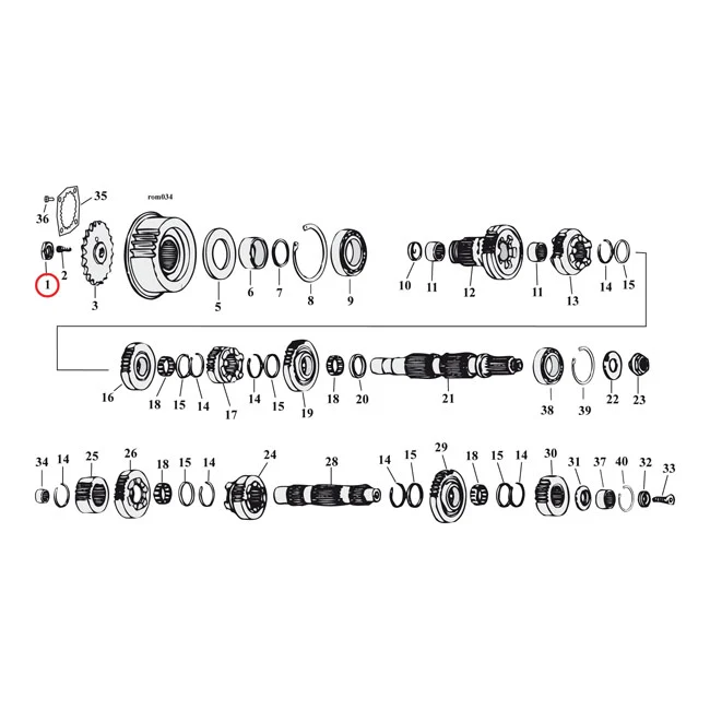 Colony Sprocket Nut, Transm. Harley-Davidson