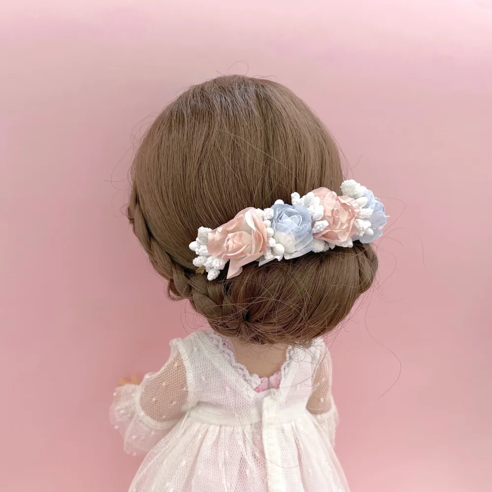 Tocado PISTILLOS muñeca - celeste y rosa Resistente la Fatiga