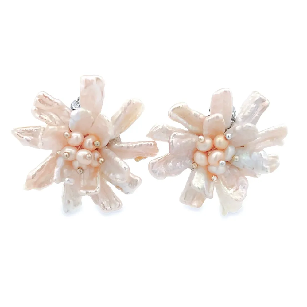 FRESH WATER PEARLS DAISY EARRINGS