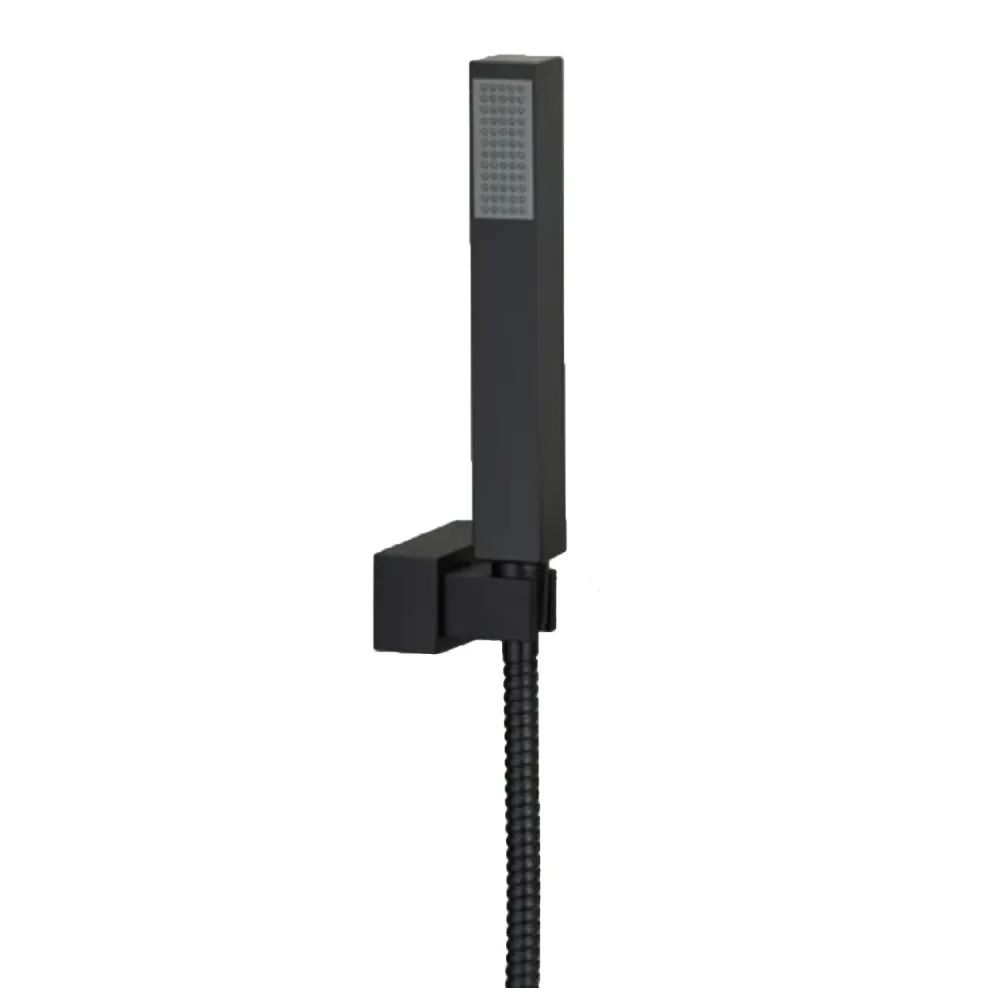 Versione Outlet - Doccetta con flessibile e presa acqua di Weiss Stern modello Perla Nera nero opaco