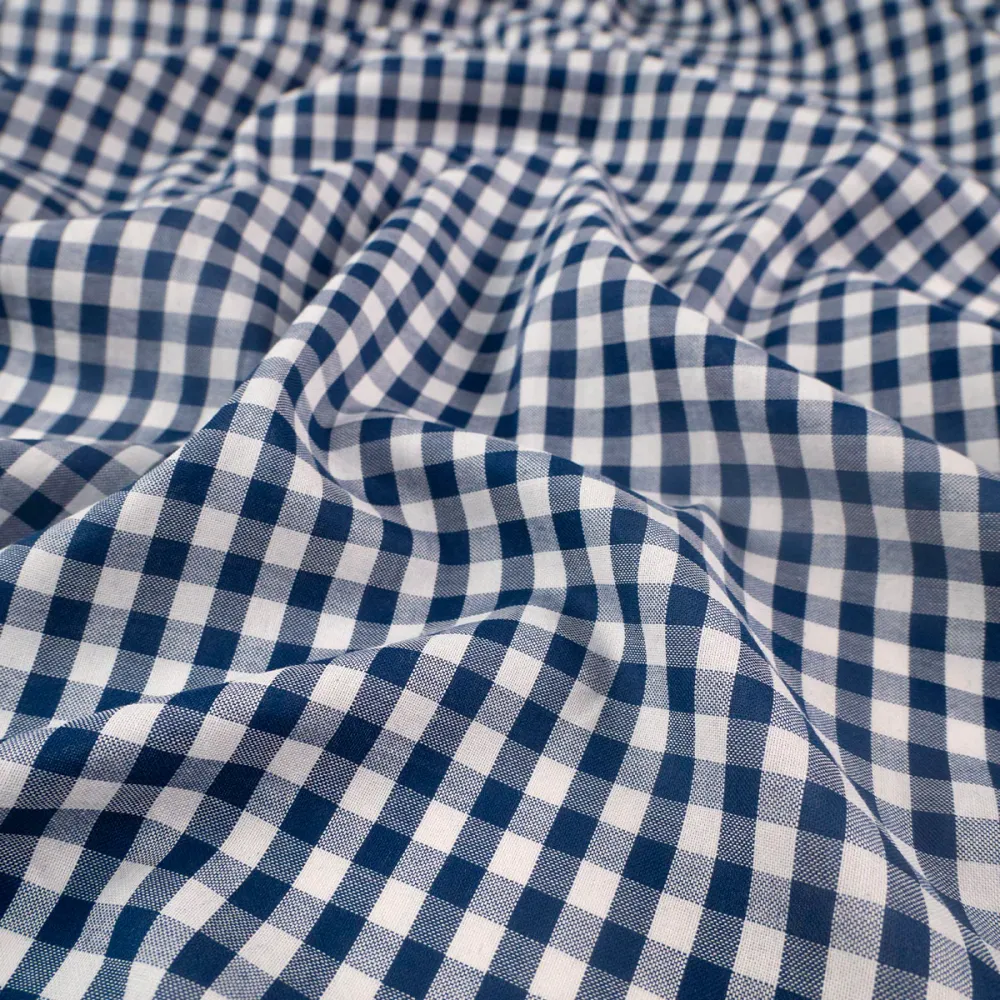 POPLIN CUADRILLE PREMIUM AZUL IRIS TENEBROSO