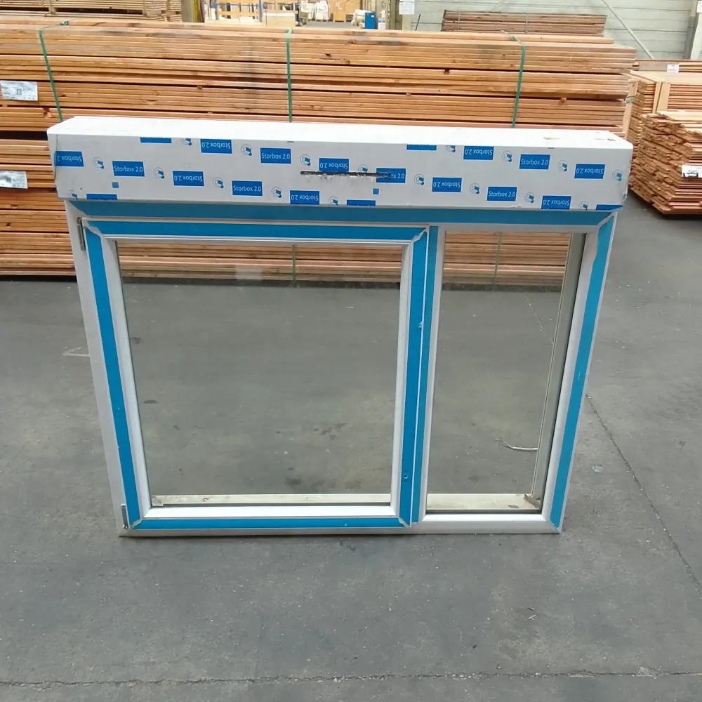 Fenêtre PVC blanc 9016 satine classe 1 - 1150 x 1500 mm - Bouvet Thermience gauche VRI