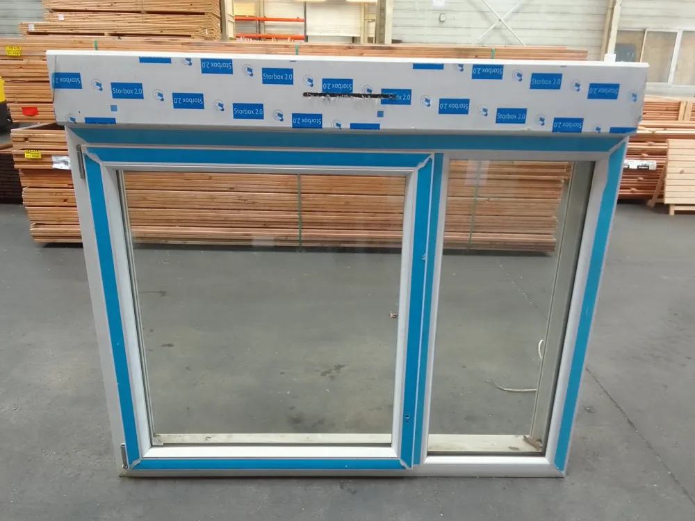Fenêtre PVC blanc 9016 satine classe 1 - 1150 x 1500 mm - Bouvet Thermience gauche VRI