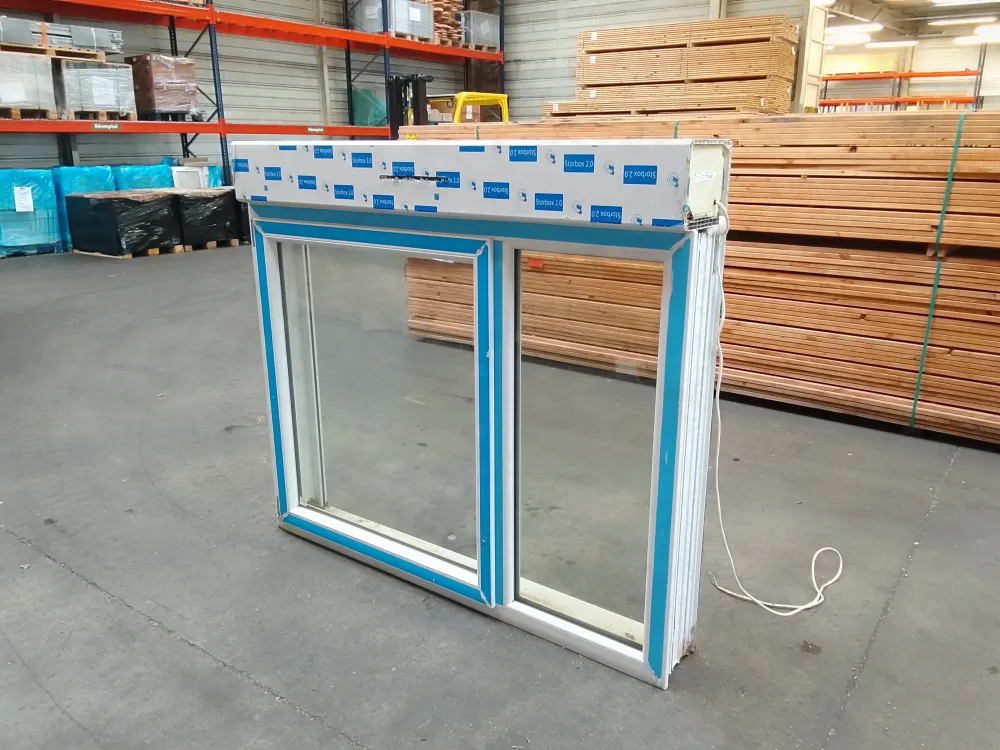 Fenêtre PVC blanc 9016 satine classe 1 - 1150 x 1500 mm - Bouvet Thermience gauche VRI