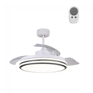 Ventilador LED con aspas plegables Garin Blanco CCT (35W) ABS - Acero - Acrílico Innovador