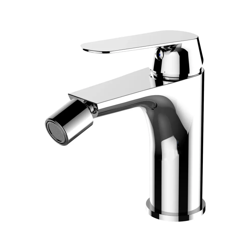 Composizione di miscelatori per lavabo, bidet e doccia una via Echo ottone cromato
