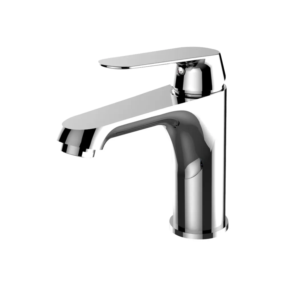 Composizione di miscelatori per lavabo, bidet e doccia una via Echo ottone cromato