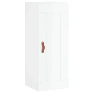 vidaXL Armario de pared madera ingenierí blanco brillo 34,5x34x90 cm