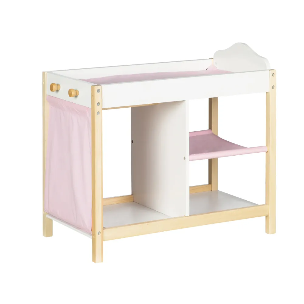 Doll Chest Drawers & Bed, Doll Furniture Series 'Scarlett' including Textile Equipment, Nieve