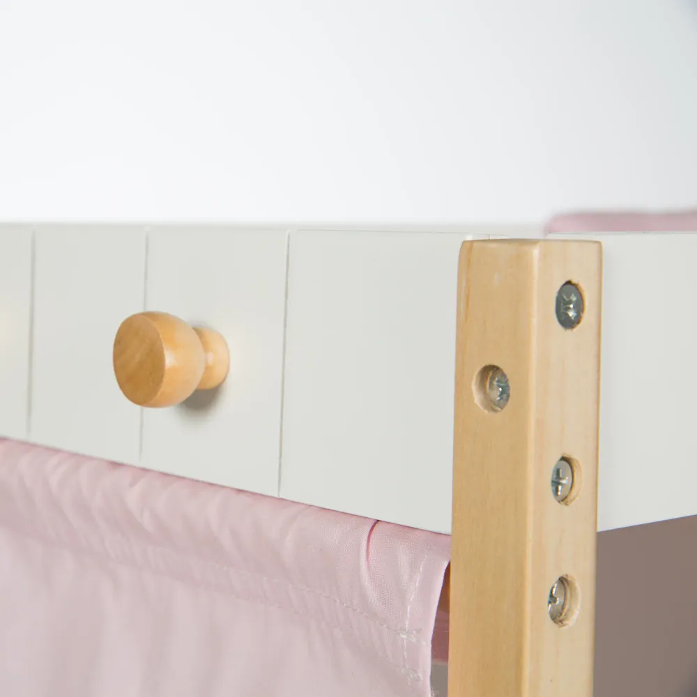 Doll Chest Drawers & Bed, Doll Furniture Series 'Scarlett' including Textile Equipment, Nieve